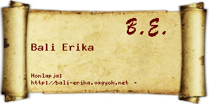 Bali Erika névjegykártya